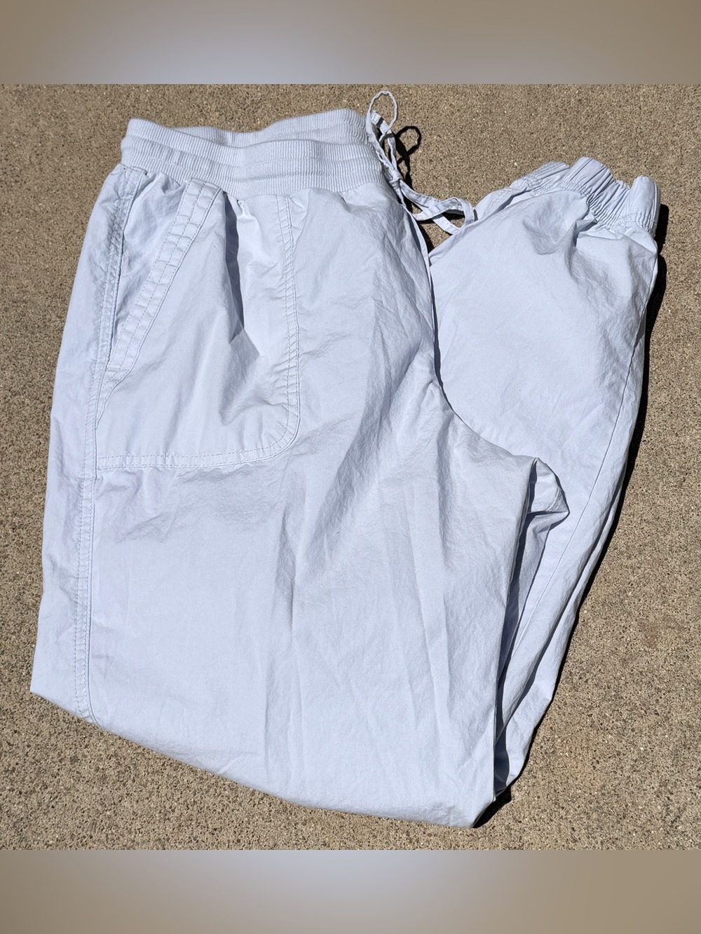 Pact Women Large Organic Stretch Poplin Jogger Washed Blue Pants Comfortable